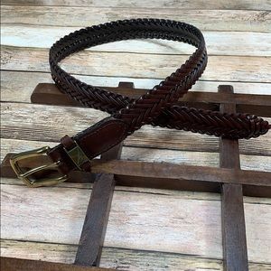 Nautica Brown Leather Belt Size 8-10